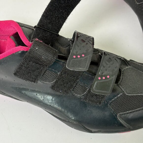 Liv Fera Cycling Shoes Womens Size 39 US 8.5 Black Pink Spin Off Road Clips - Picture 11 of 13